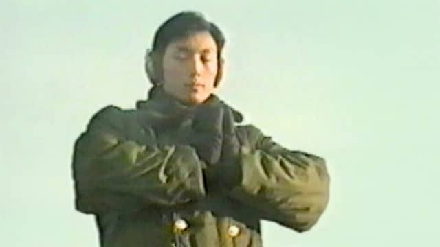 Illustration: Police and Army presonnel performing Falun Gong exercises in 1999.