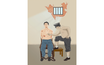 Torture illustration: Burning with cigarette butts.