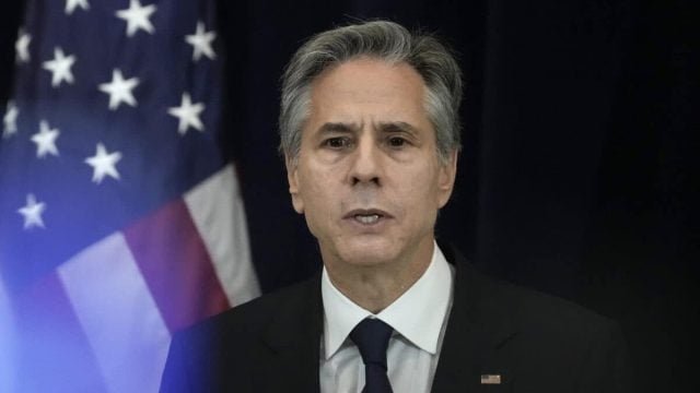 Secretary of State Antony Blinken speaks during a news conference at the Department of State in Washington in December 2022. (Drew Angerer/Getty Images)