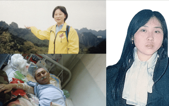 Pictured are three Falun Gong practitioners harassed or arrested during January-June 2023. Three Falun Gong practitioners harassed or arrested in 2023. Top left: Ms. Ying Yu from Shanghai was arrested for the sixth time on April 4, 2023, for possessing a flash drive containing information about Falun Gong. Bottom left: Mr. Tian Haitao, former IT technician at Fujin City Agricultural Bank in Heilongjiang Province, was refused his retirement benefits in May 2023. Right: Ms. Liu Chunxia, a former engineer in Xi’an City, Shaanxi Province, was seized at work on May 6, 2023, thirteen days before the inaugural China-Central Asia Summit was to be held in Xi’an. Communist Party leader Xi Jinping was scheduled to attend.